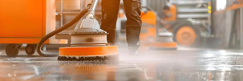 Commercial cleaning of floor